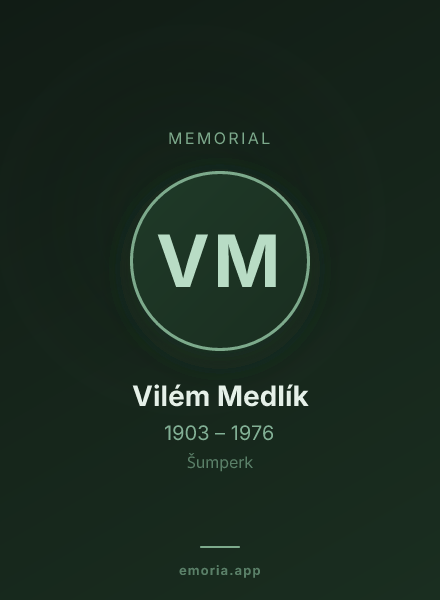Memorial portrait of Vilém Medlík