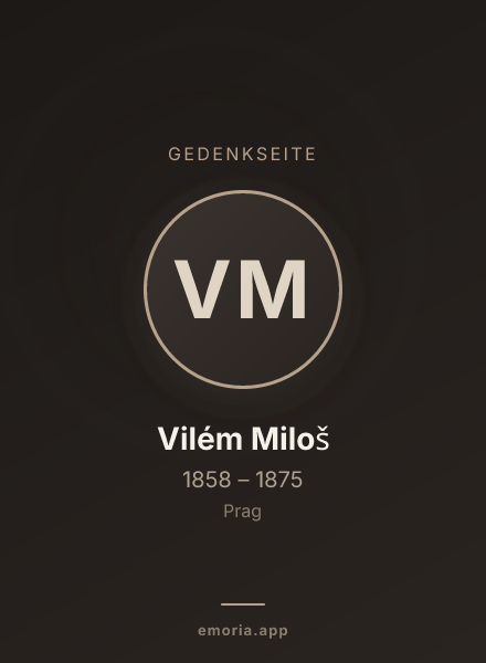 Gedenkportrait von Vilém Miloš