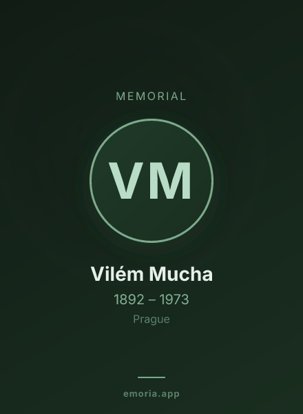 Memorial portrait of Vilém Mucha