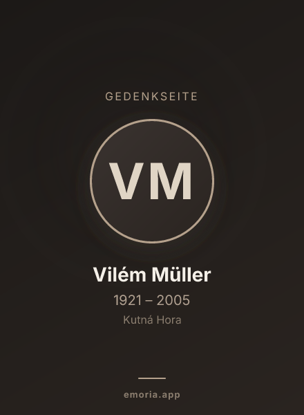 Gedenkportrait von Vilém Müller