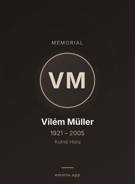 Memorial portrait of Vilém Müller