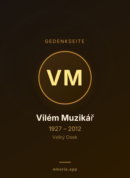 Gedenkportrait von Vilém Muzikář