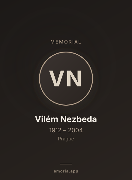 Memorial portrait of Vilém Nezbeda