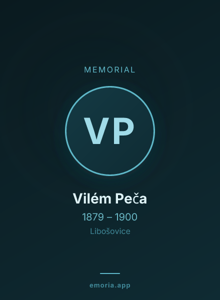 Memorial portrait of Vilém Peča