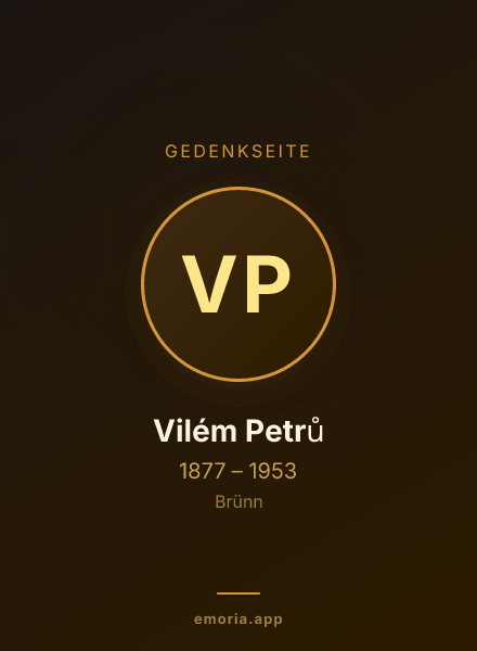 Gedenkportrait von Vilém Petrů