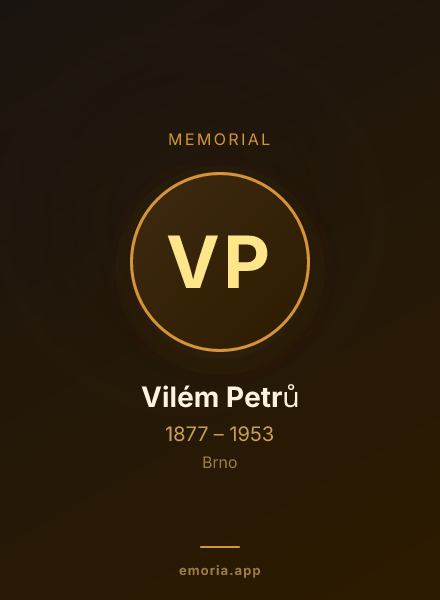 Memorial portrait of Vilém Petrů