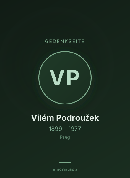 Gedenkportrait von Vilém Podroužek