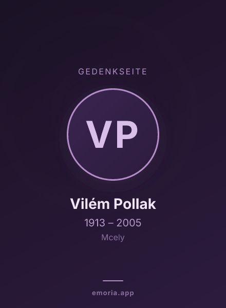 Gedenkportrait von Vilém Pollak