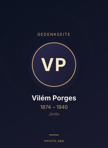Gedenkportrait von Vilém Porges