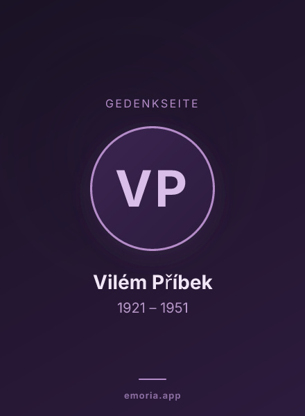 Gedenkportrait von Vilém Příbek