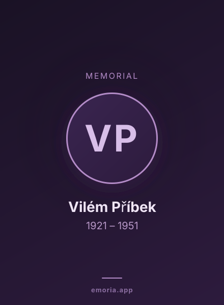 Memorial portrait of Vilém Příbek