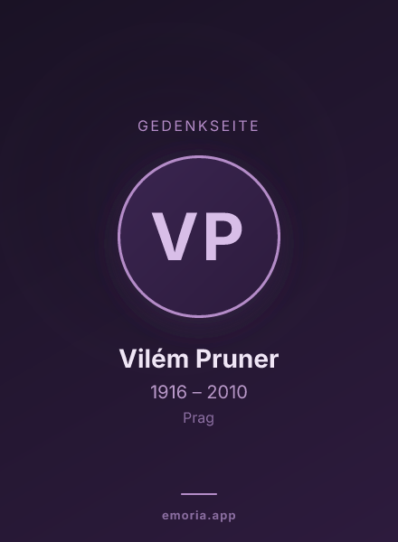 Gedenkportrait von Vilém Pruner