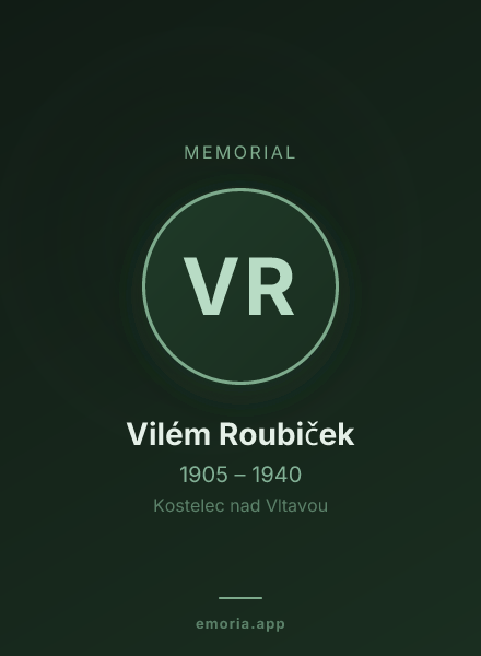 Memorial portrait of Vilém Roubiček