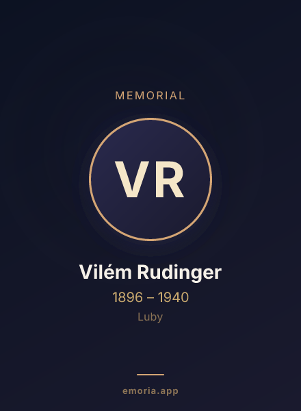 Memorial portrait of Vilém Rudinger