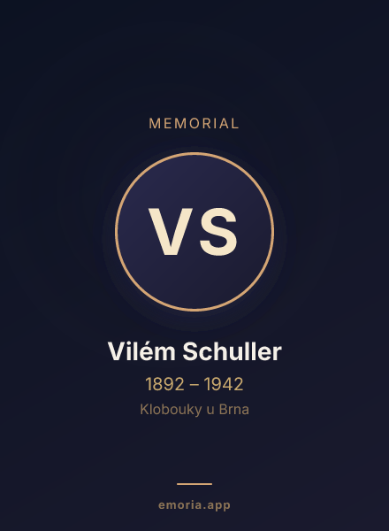 Memorial portrait of Vilém Schuller