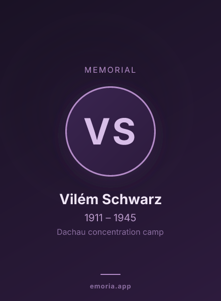 Memorial portrait of Vilém Schwarz