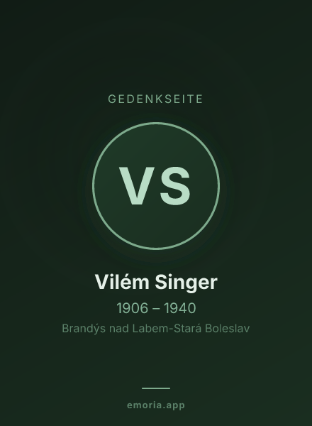Gedenkportrait von Vilém Singer
