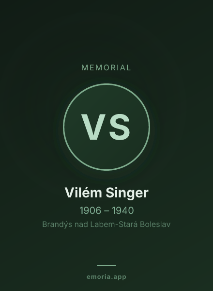 Memorial portrait of Vilém Singer