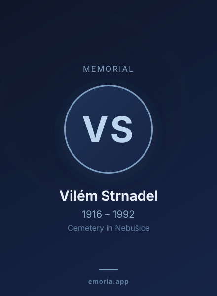 Memorial portrait of Vilém Strnadel