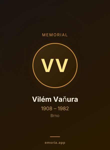 Memorial portrait of Vilém Vaňura