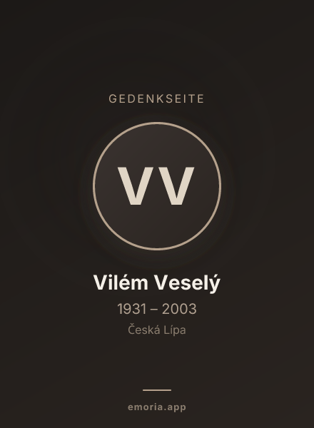 Gedenkportrait von Vilém Veselý