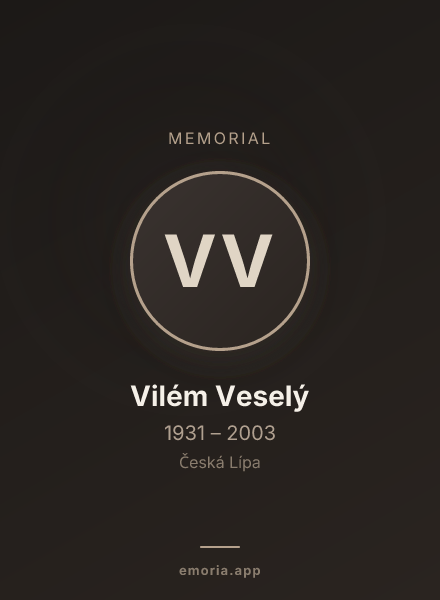 Memorial portrait of Vilém Veselý