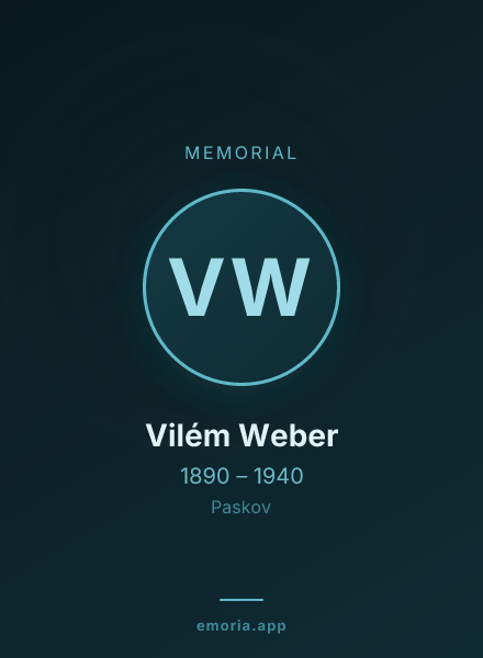 Memorial portrait of Vilém Weber