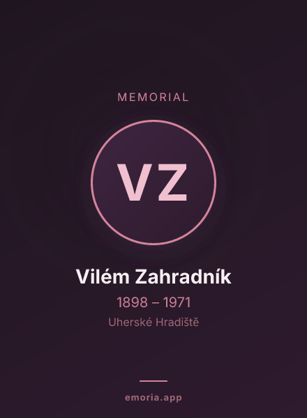 Memorial portrait of Vilém Zahradník