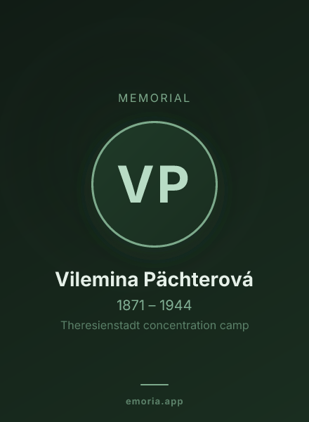 Memorial portrait of Vilemina Pächterová