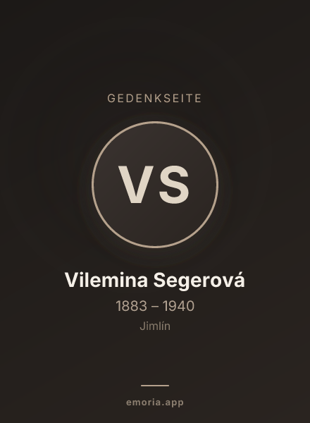 Gedenkportrait von Vilemina Segerová