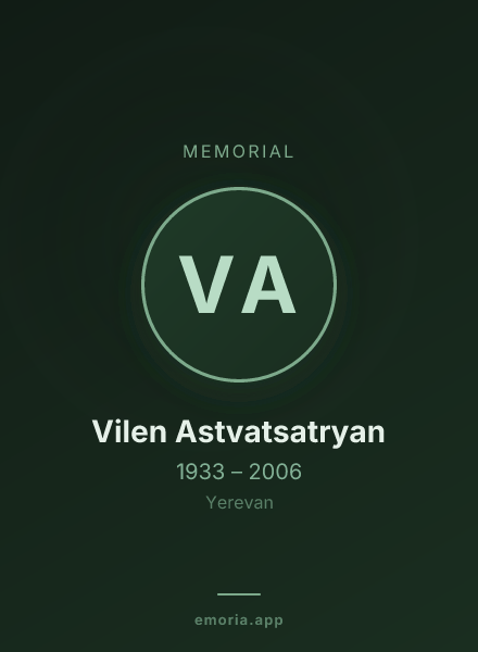 Memorial portrait of Vilen Astvatsatryan
