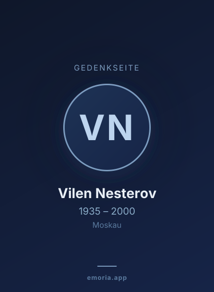 Gedenkportrait von Vilen Nesterov