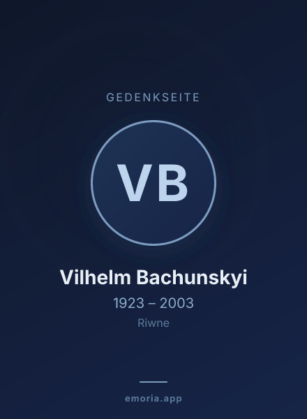 Gedenkportrait von Vilhelm Bachunskyi