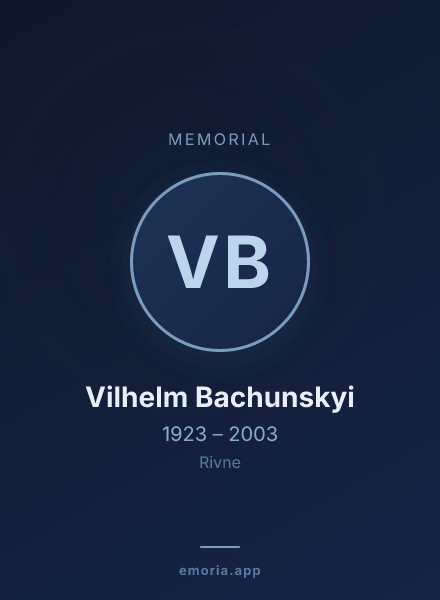Memorial portrait of Vilhelm Bachunskyi