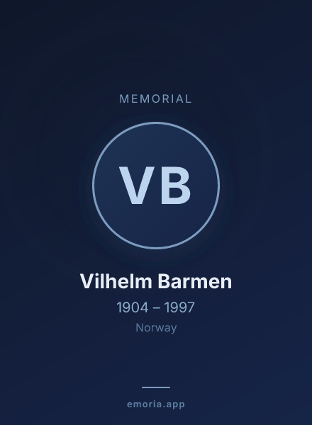 Memorial portrait of Vilhelm Barmen