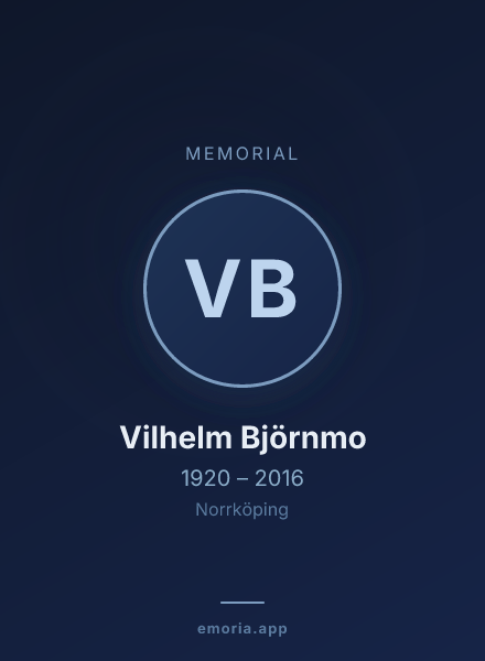 Memorial portrait of Vilhelm Björnmo
