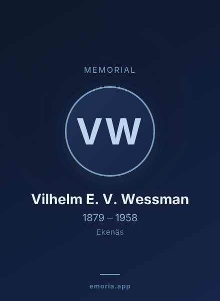 Memorial portrait of Vilhelm E. V. Wessman