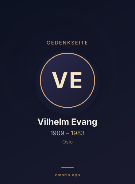Gedenkportrait von Vilhelm Evang
