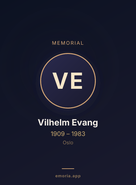Memorial portrait of Vilhelm Evang
