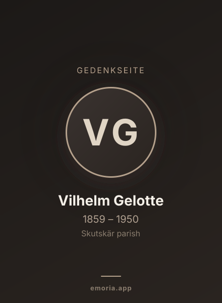 Gedenkportrait von Vilhelm Gelotte