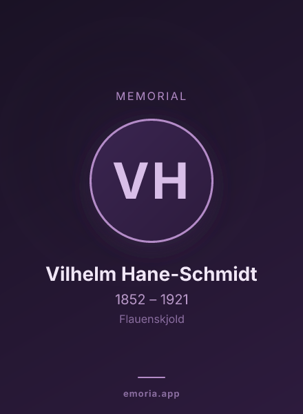 Memorial portrait of Vilhelm Hane-Schmidt