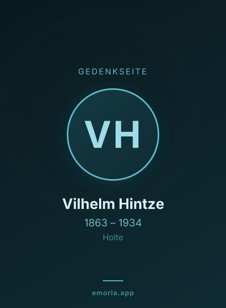 Gedenkportrait von Vilhelm Hintze
