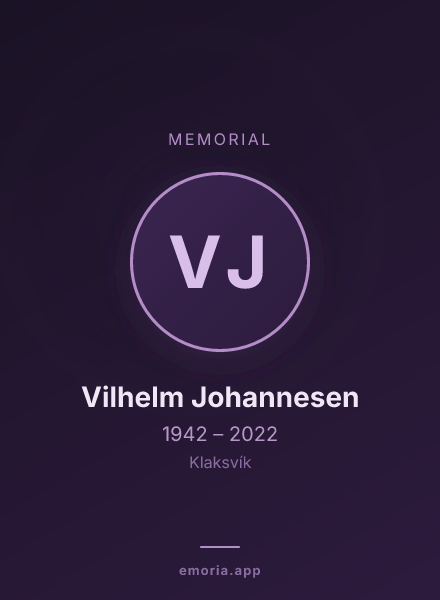 Memorial portrait of Vilhelm Johannesen