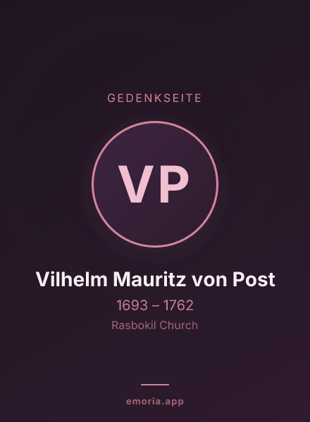Gedenkportrait von Vilhelm Mauritz von Post
