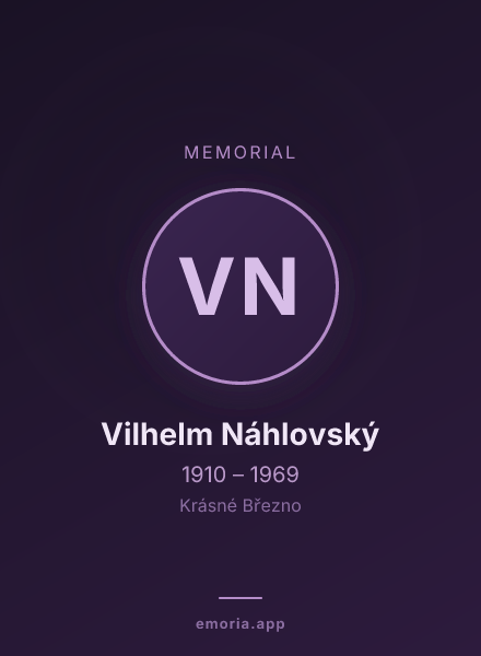 Memorial portrait of Vilhelm Náhlovský