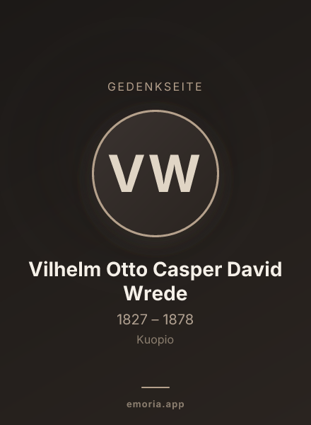 Gedenkportrait von Vilhelm Otto Casper David Wrede