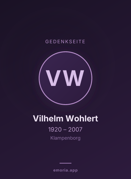 Gedenkportrait von Vilhelm Wohlert