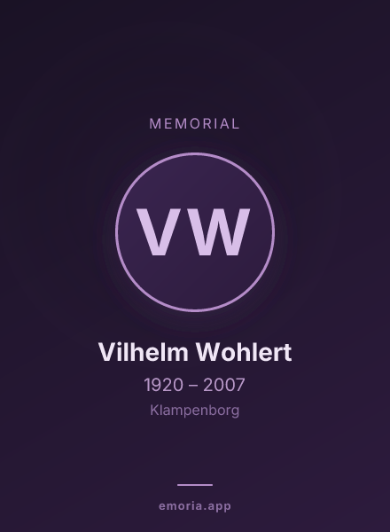 Memorial portrait of Vilhelm Wohlert