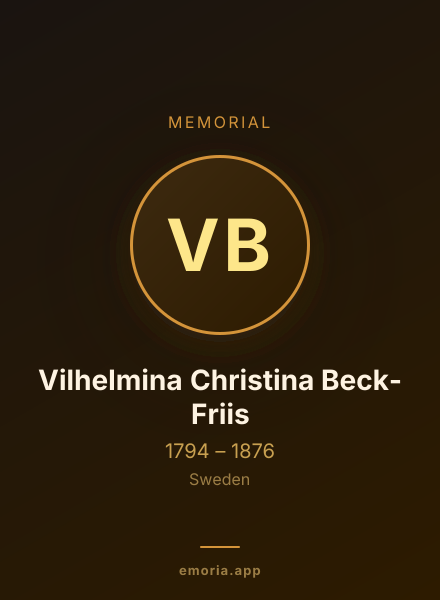 Memorial portrait of Vilhelmina Christina Beck-Friis
