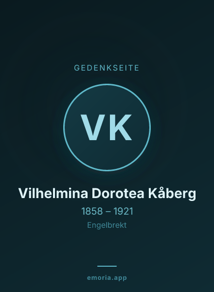 Gedenkportrait von Vilhelmina Dorotea Kåberg
